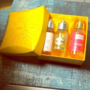 Brand new L’occitane box with set of 3 shower gel